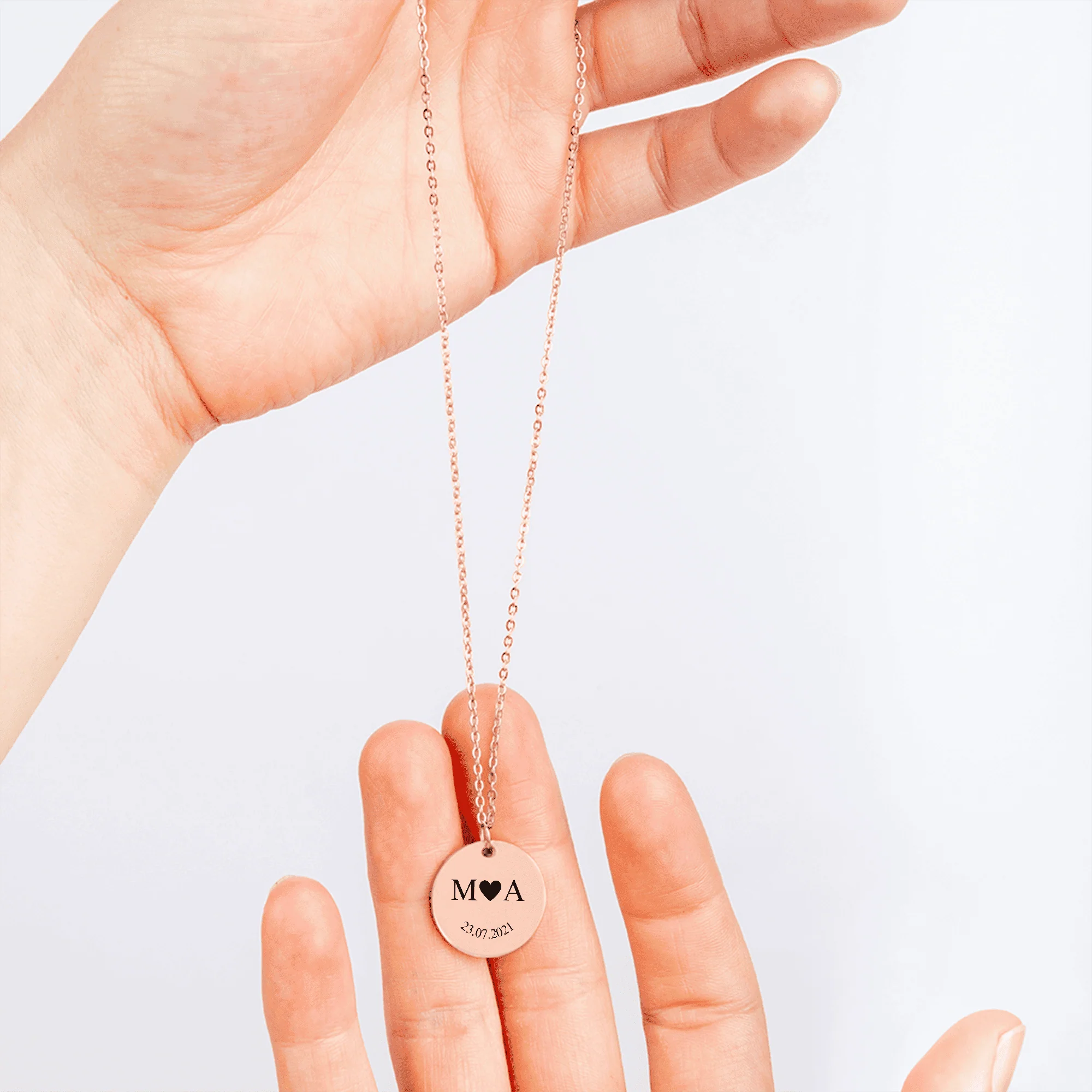 Etched In Time Initials Necklace  + - Image 6