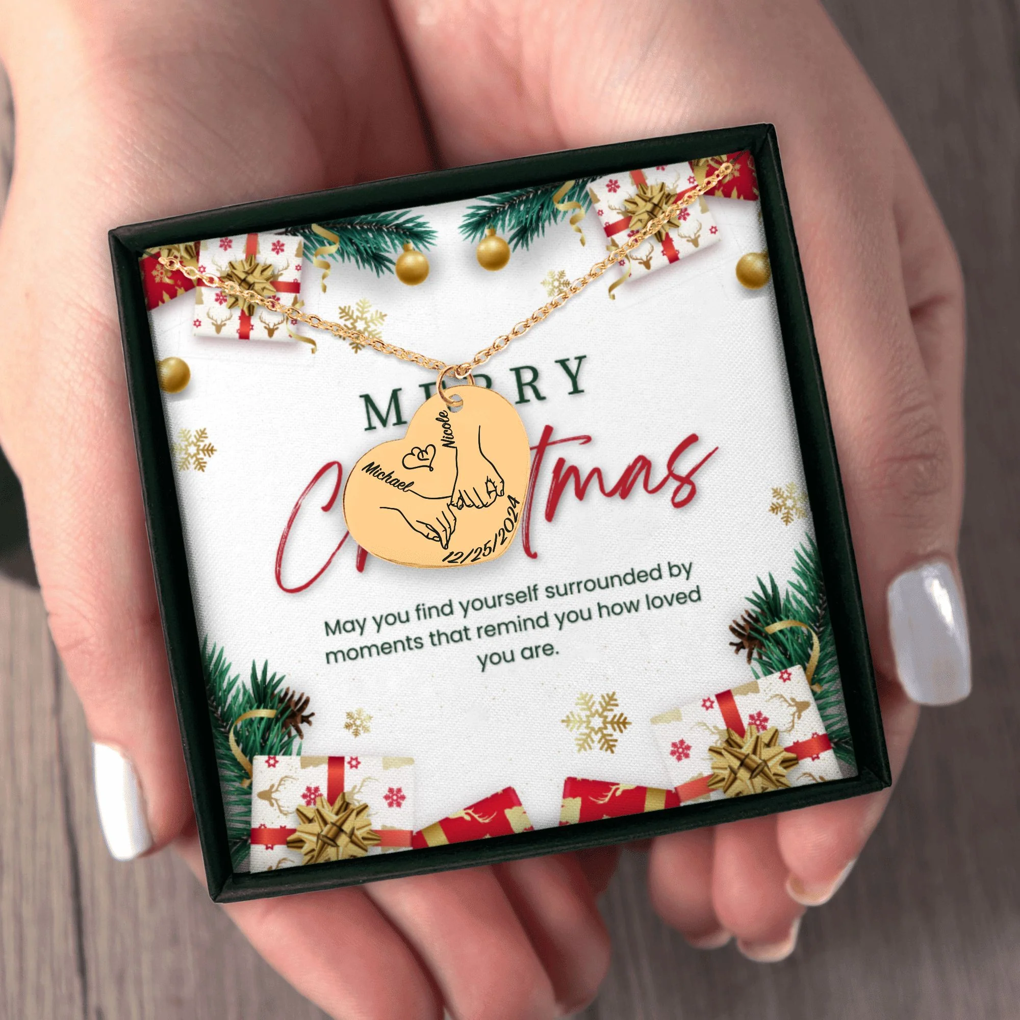 Our first christmas together Heart Necklace  + - Image 8