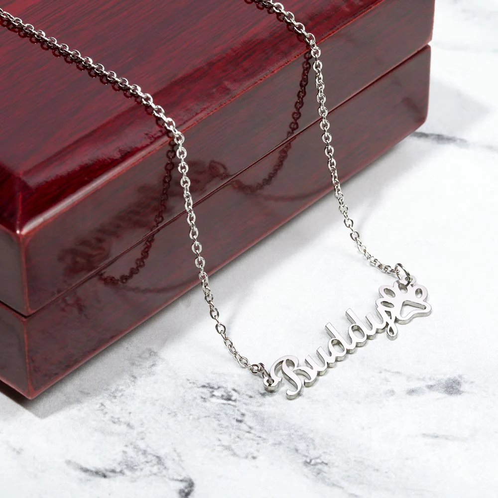 Pet Paw Name Necklace - Image 5
