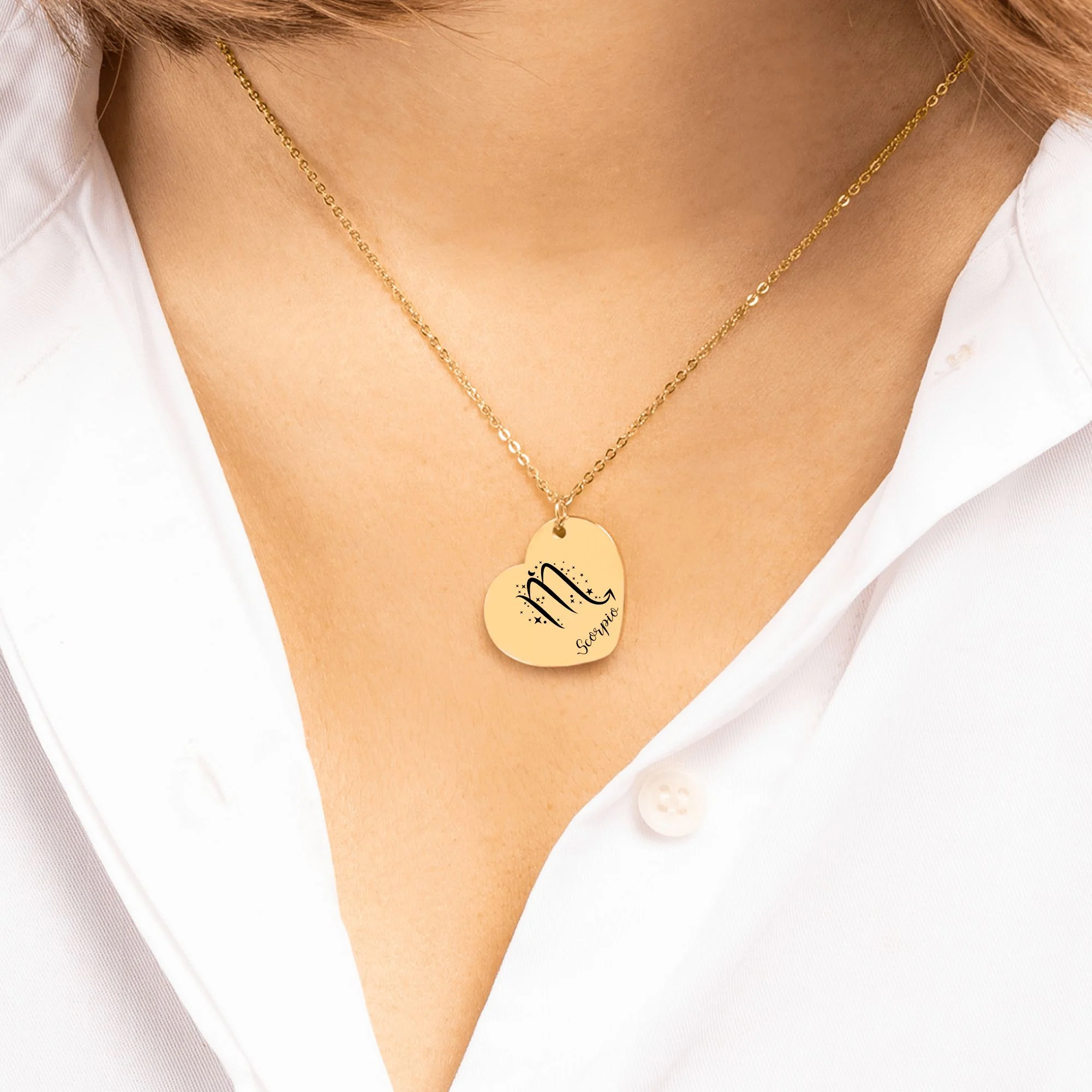 Zodiac Signs Heart Necklace Gift with Custom Message Card  + - Image 5